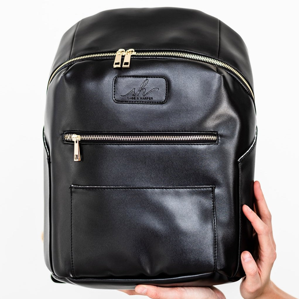 Raven Black Vegan Backpack – Sage & Harper Raven Black Vegan Backpack – Sage & Harper