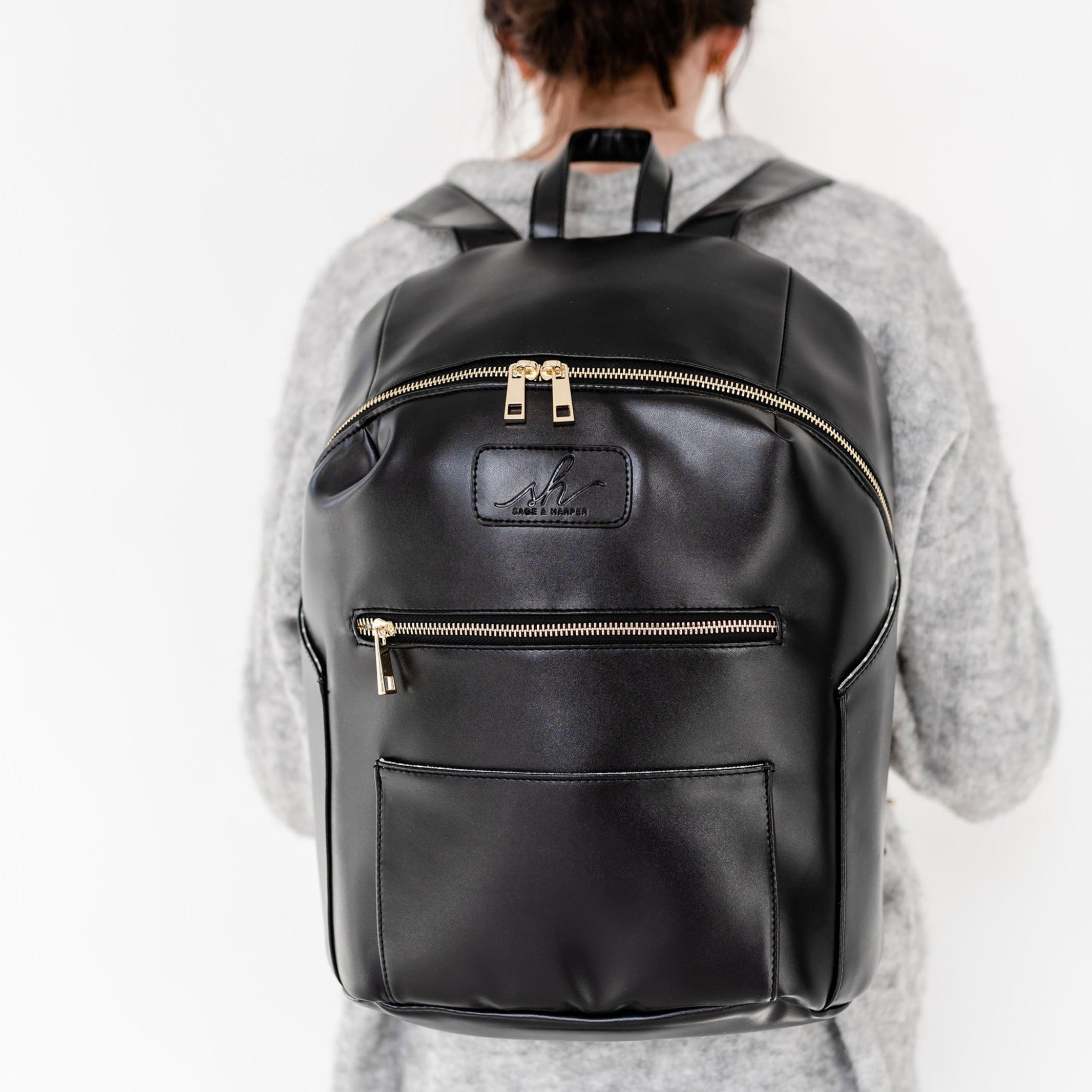 Raven Black Vegan Backpack – Sage & Harper Raven Black Vegan Backpack – Sage & Harper