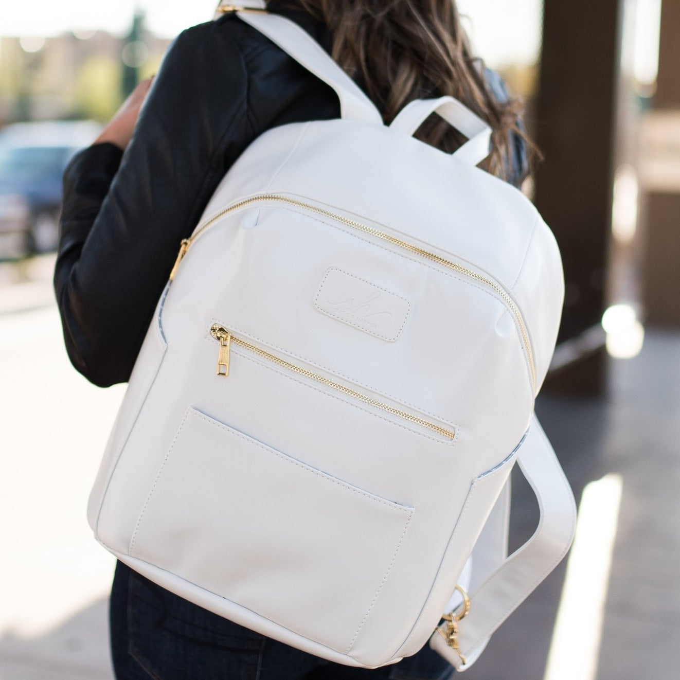 all white leather backpack Pearl White Vegan Backpack – Sage & Harper